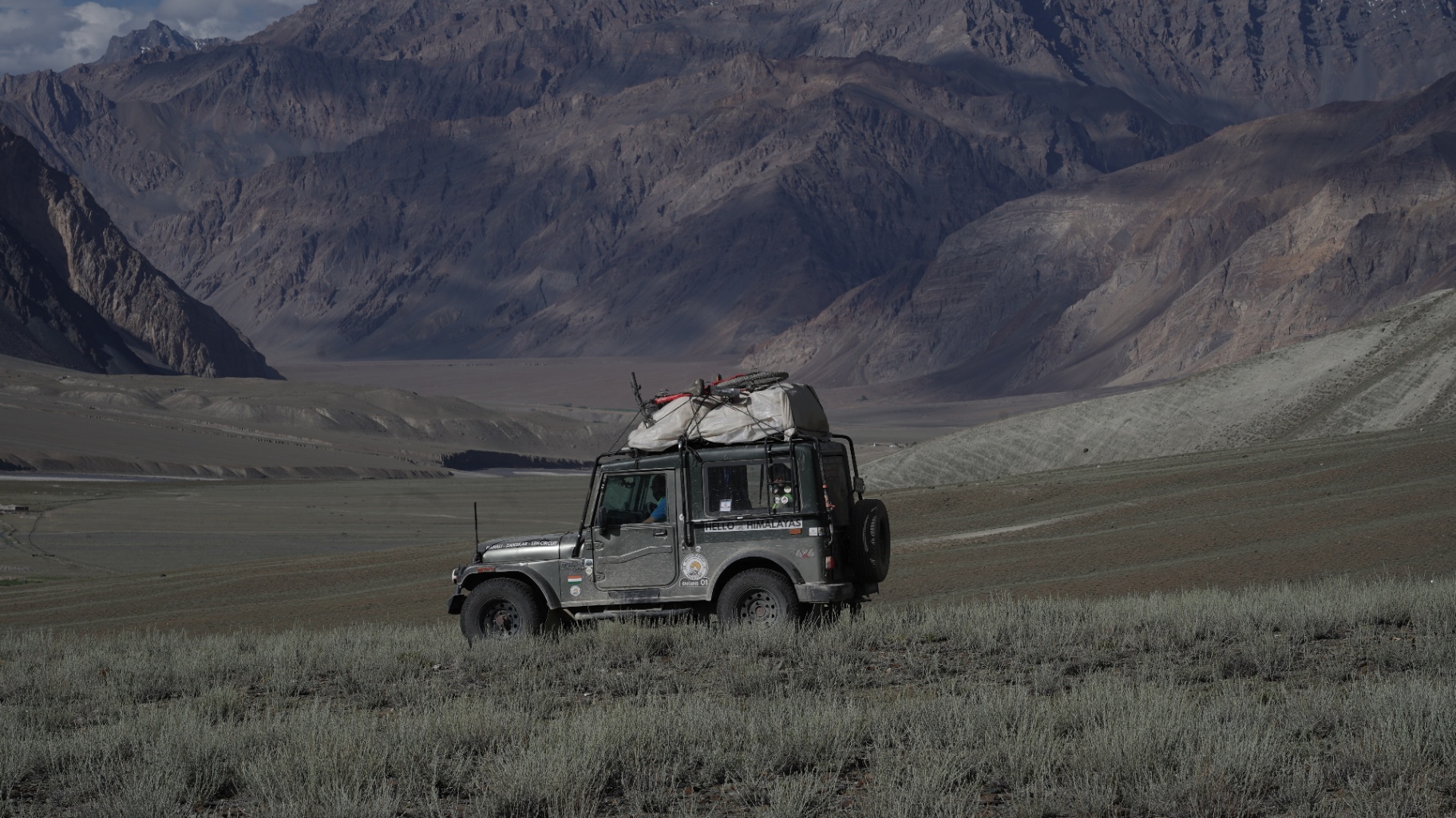 Cinematic Himalayan drone shot at first light